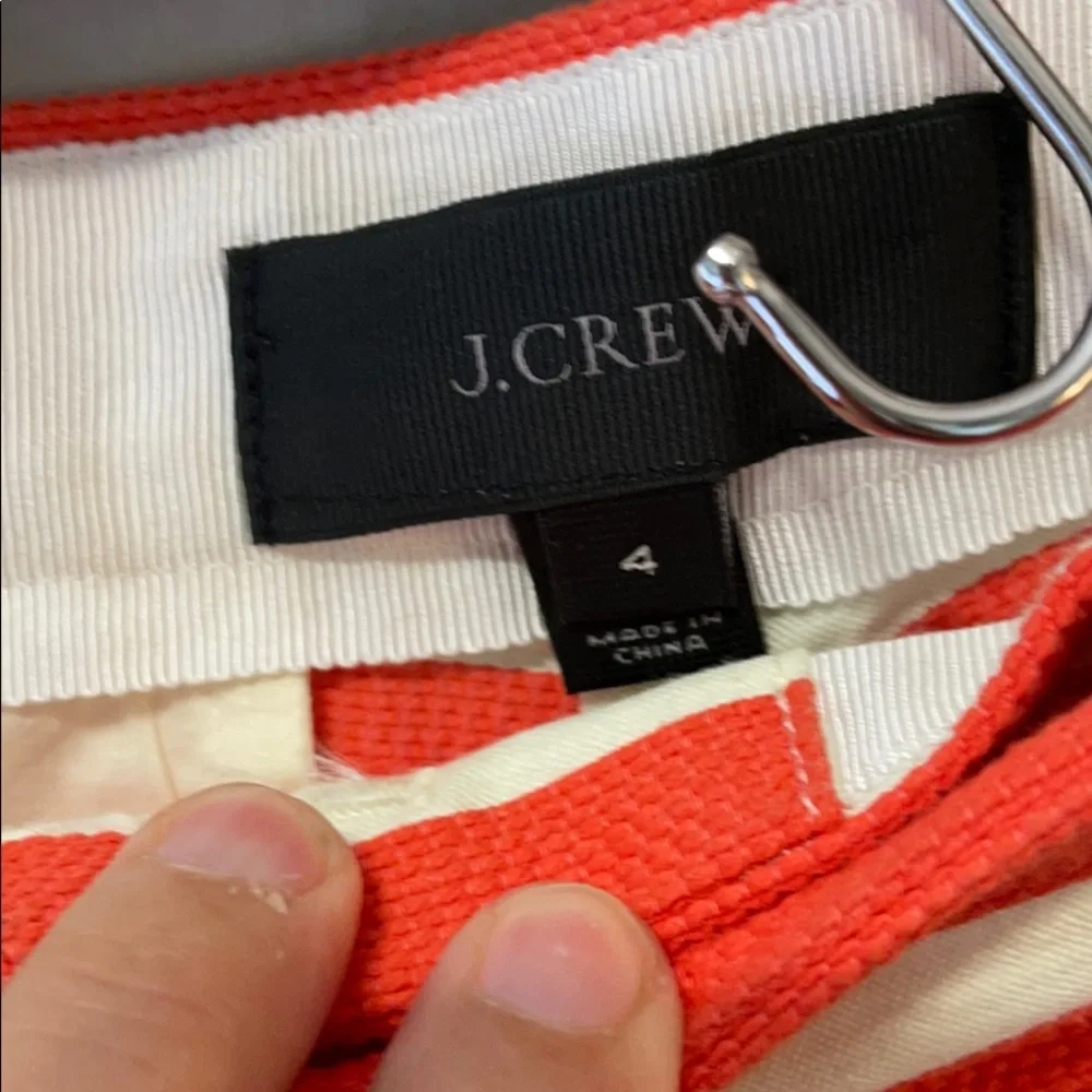 J. Crew Orange and White Stripe Women's Shorts